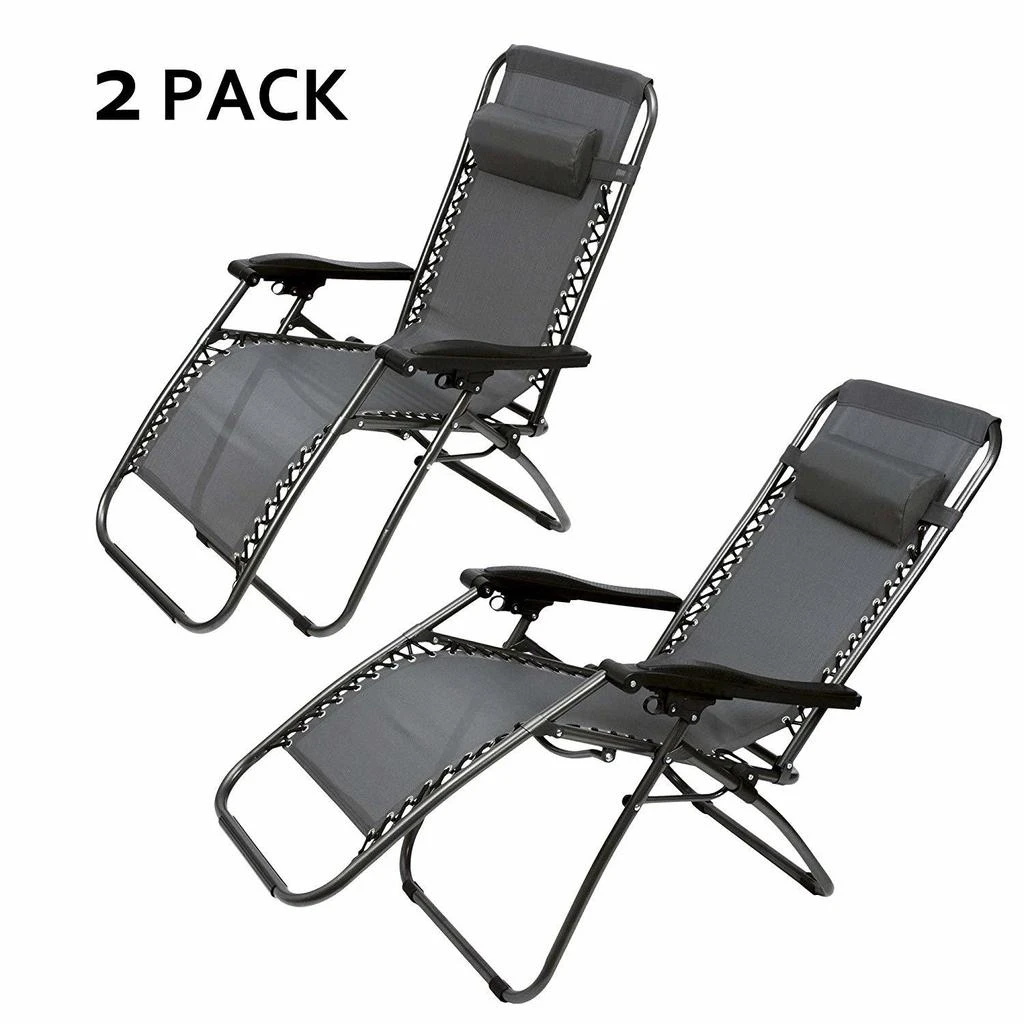 商品Streamdale Furniture|Streamdale Zero Gravity Patio Adjustable Folding Reclining Chair with Pillow,价格¥3558,第1张图片