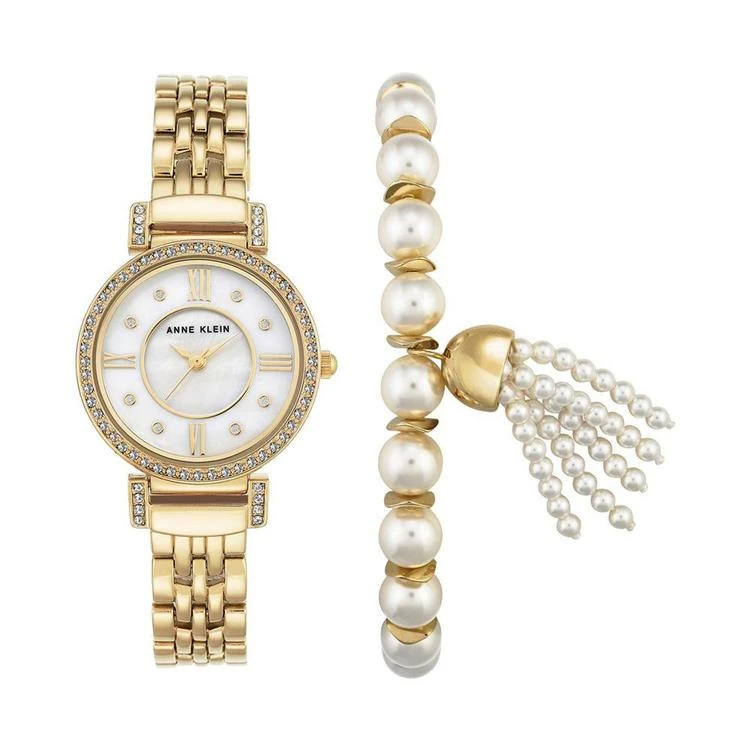 商品Anne Klein|施华洛世奇水晶腕表+珍珠手镯,价格¥445,第1张图片