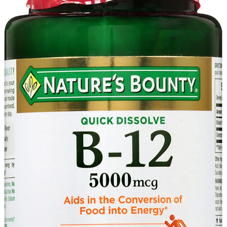 商品Nature's Bounty|B-12 5000 mcg, Quick Dissolve,价格¥135,第1张图片