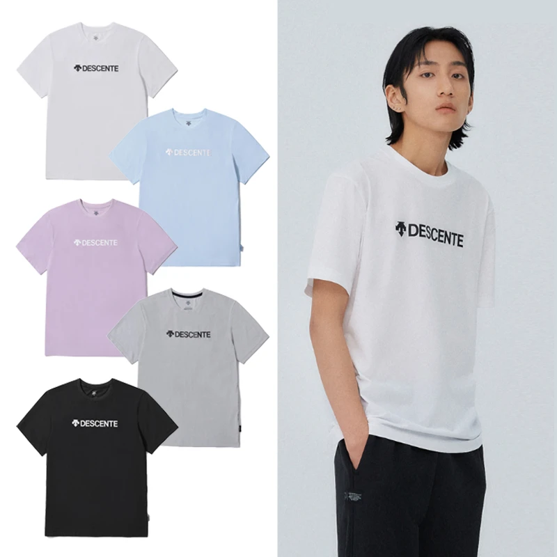 商品DESCENTE|【享贝家】ZY-迪桑特 夏季新款 速干透气运动训练上衣短袖T恤 男女同款 SO123UTS13,价格¥305,第1张图片
