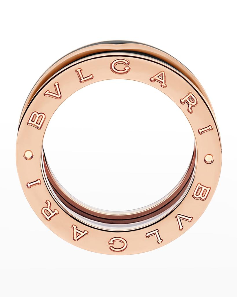 B.Zero1 Pink Gold Ring with Matte Black Ceramic, Size 60商品第4张图片规格展示