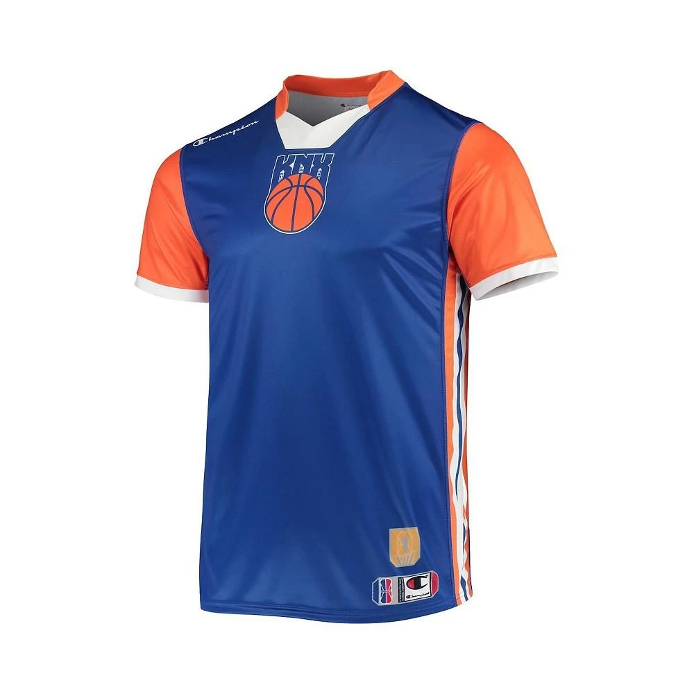 商品CHAMPION|Men's Blue, Orange Knicks Gaming Authentic Jersey V-Neck T-shirt,价格¥443,第3张图片详细描述