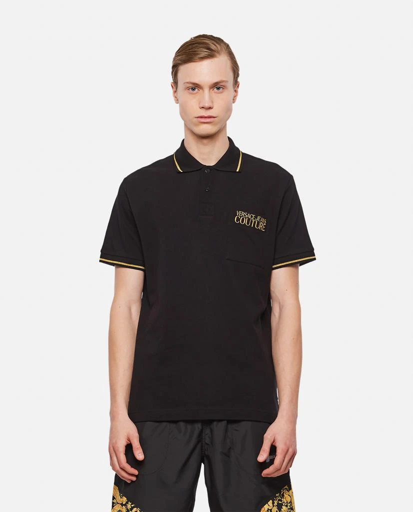 商品Versace|POCKET LOGO COTTON POLO SHIRT,价格¥1056,第1张图片