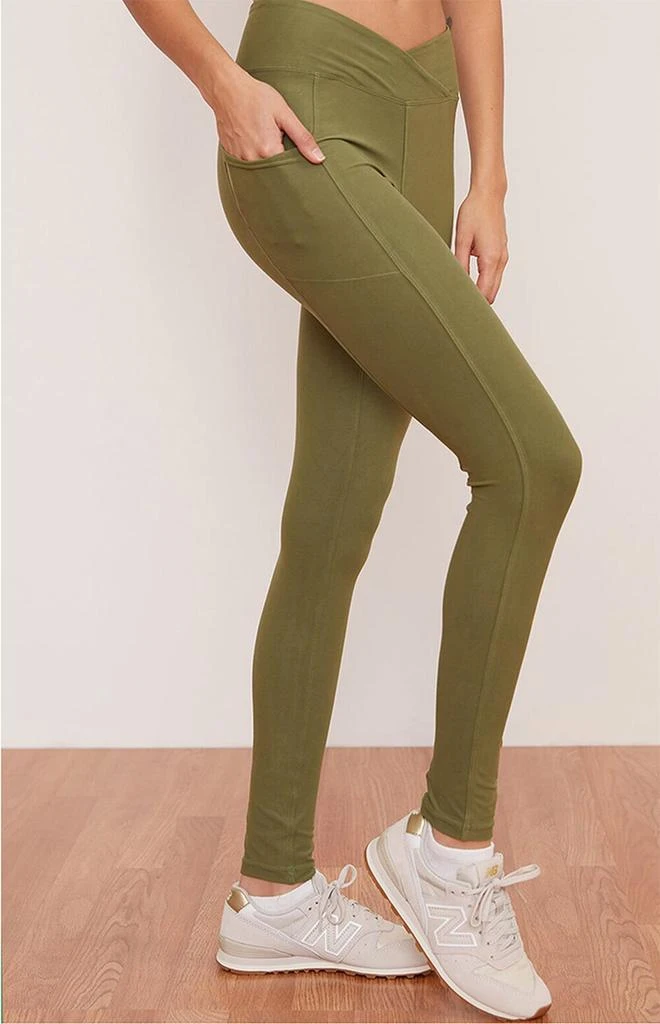 商品Wolven|Eco Green Juniper Crossover Pocket Leggings,价格¥808,第3张图片详细描述