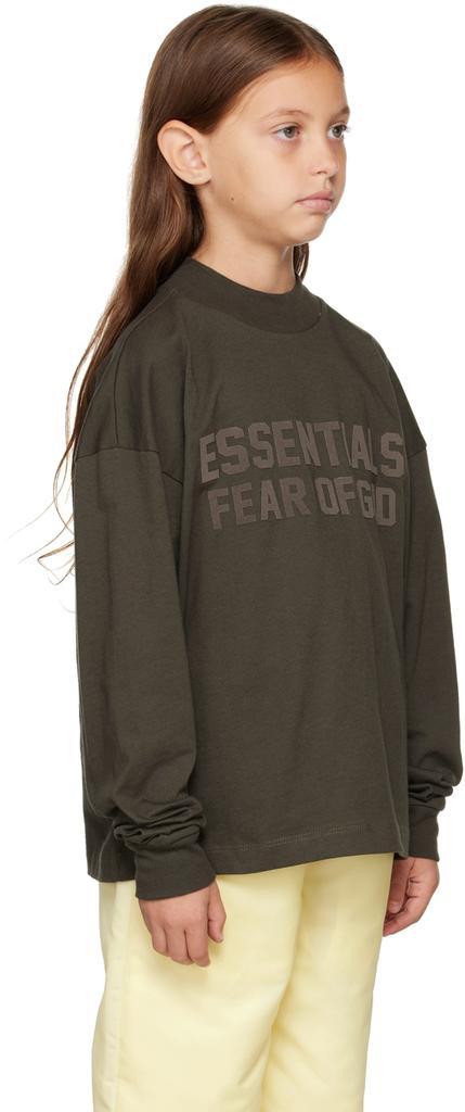 商品Essentials|Kids Gray Logo Long Sleeve T-Shirt,价格¥283,第4张图片详细描述