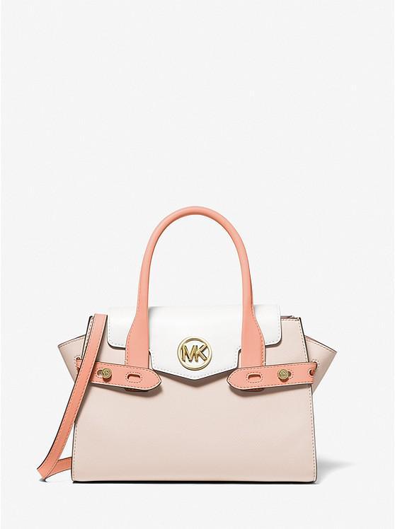 商品Michael Kors|Carmen Medium Color-Block Faux Saffiano Leather Belted Satchel,价格¥1042,第1张图片