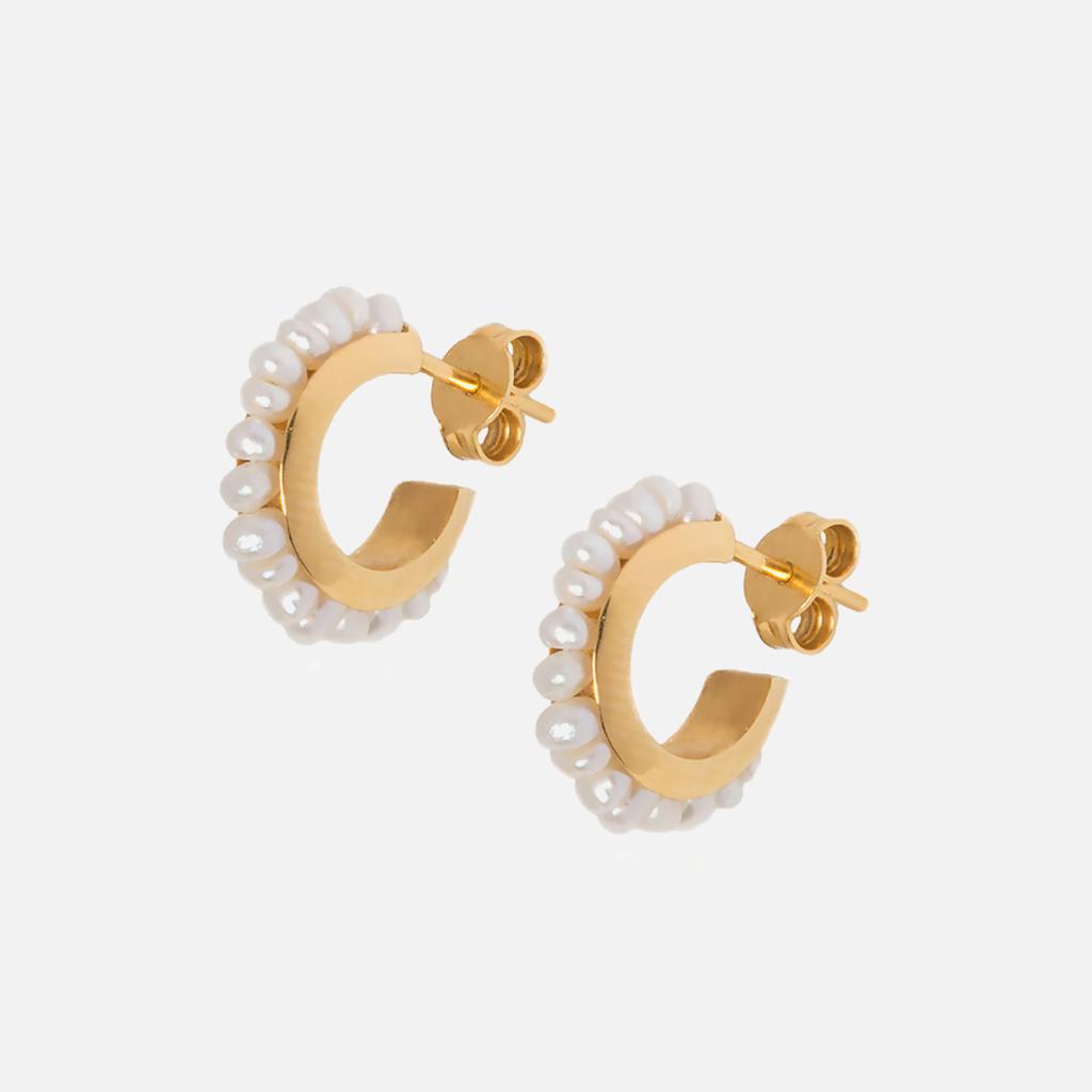 Hermina Athens Women's Luna Pearls Earrings - Gold商品第1张图片规格展示