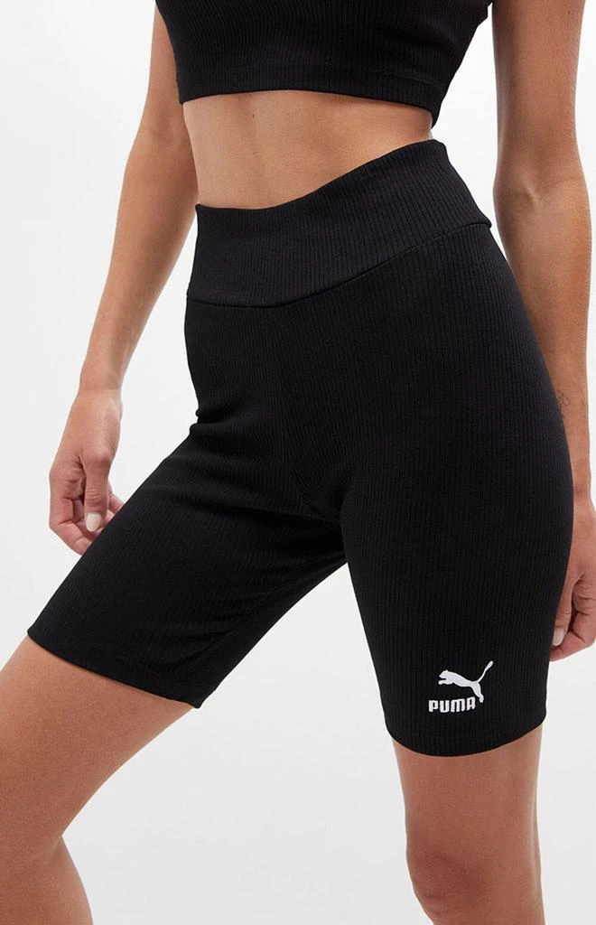 商品Puma|Black Classic Ribbed Bike Shorts,价格¥77,第2张图片详细描述