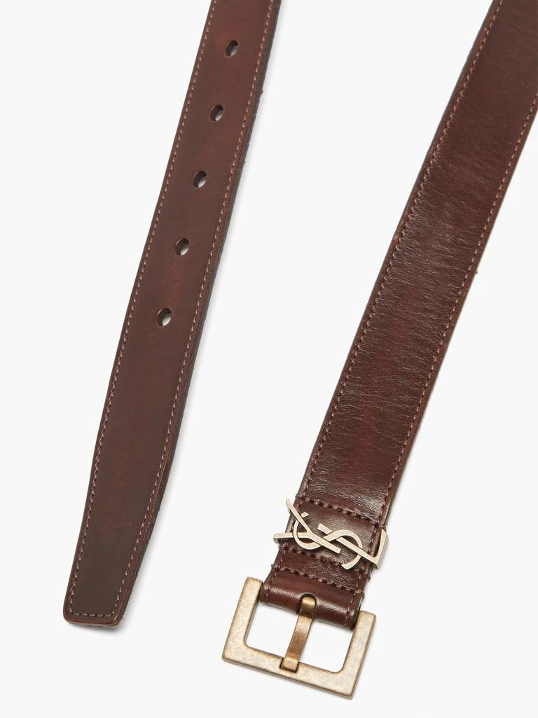 商品Yves Saint Laurent|YSL-monogram leather belt,价格¥4200,第3张图片详细描述