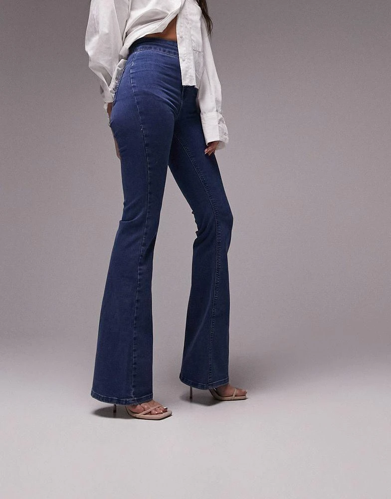 商品Topshop|Topshop Joni flare jeans in mid blue,价格¥211,第5张图片详细描述