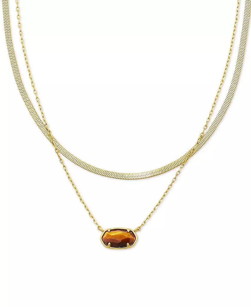 商品Kendra Scott|14k Gold-Plated Drusy Stone & Herringbone Chain Layered Pendant Necklace, 16" + 3" extender,价格¥432,第1张图片