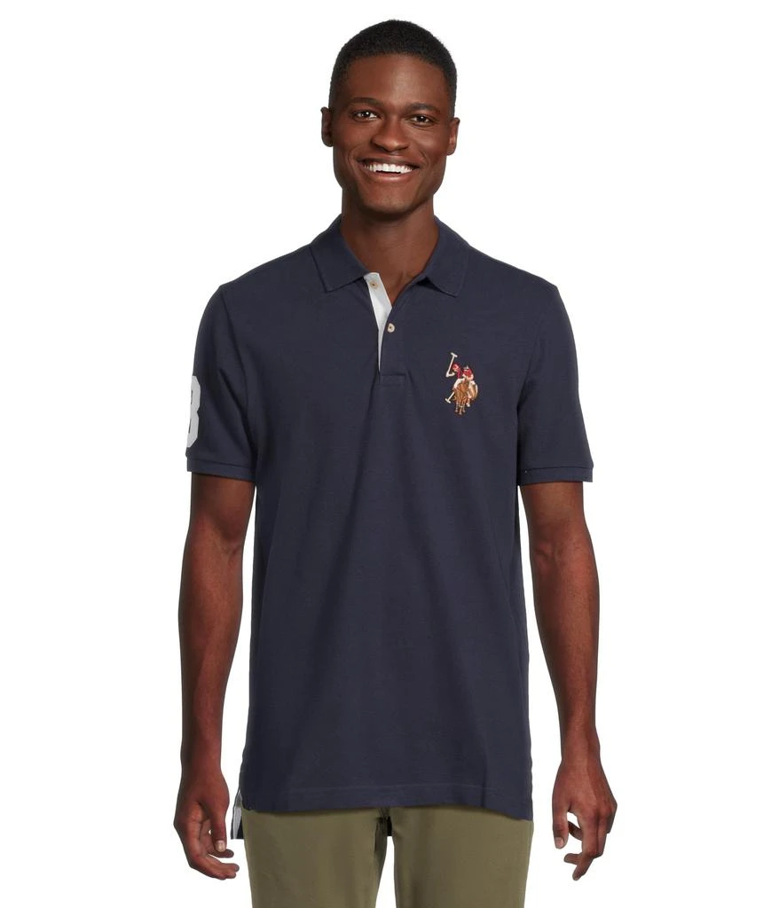 商品U.S. POLO ASSN.|Multicolor Double Rider Logo Solid Pique Polo,价格¥167,第1张图片
