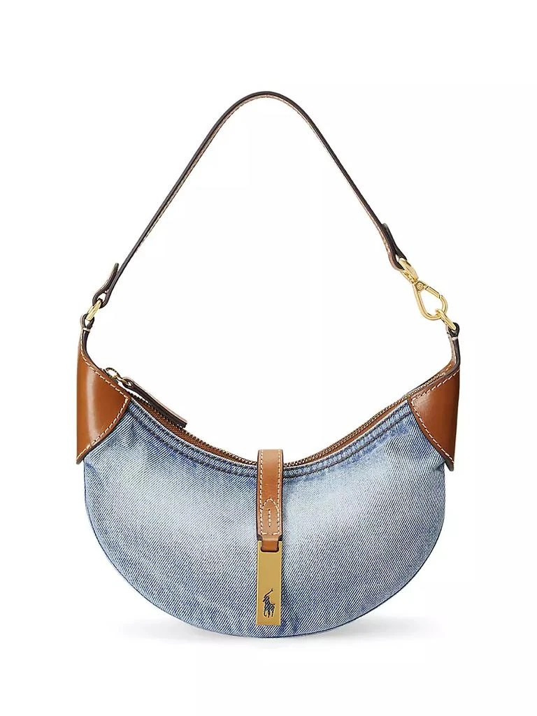 商品Ralph Lauren|Mini Polo ID Denim &amp; Leather Shoulder Bag,价格¥3741,第1张图片