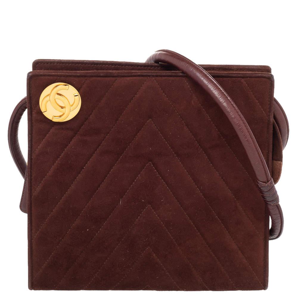 Chanel Brown Suede Vintage Shoulder Bag商品第1张图片规格展示