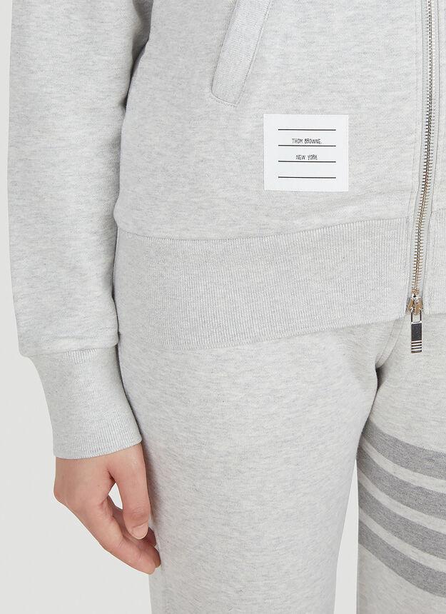 Striped Hooded Sweatshirt in Grey商品第5张图片规格展示
