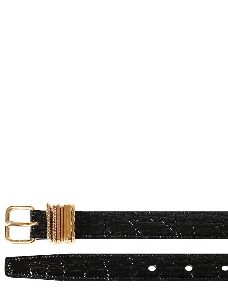 商品Yves Saint Laurent|2cm Hublot Loop Croc Embossed Belt,价格¥4520,第4张图片详细描述