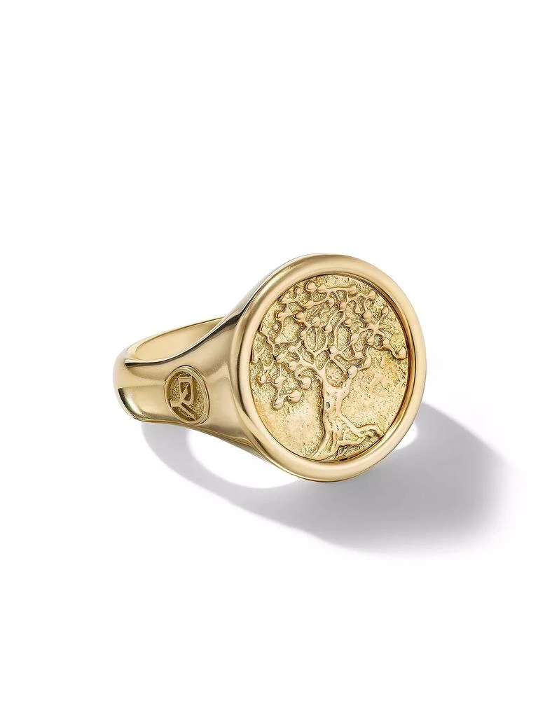 商品David Yurman|Life and Death Duality Signet Ring in 18K Yellow Gold, 20MM,价格¥56191,第1张图片