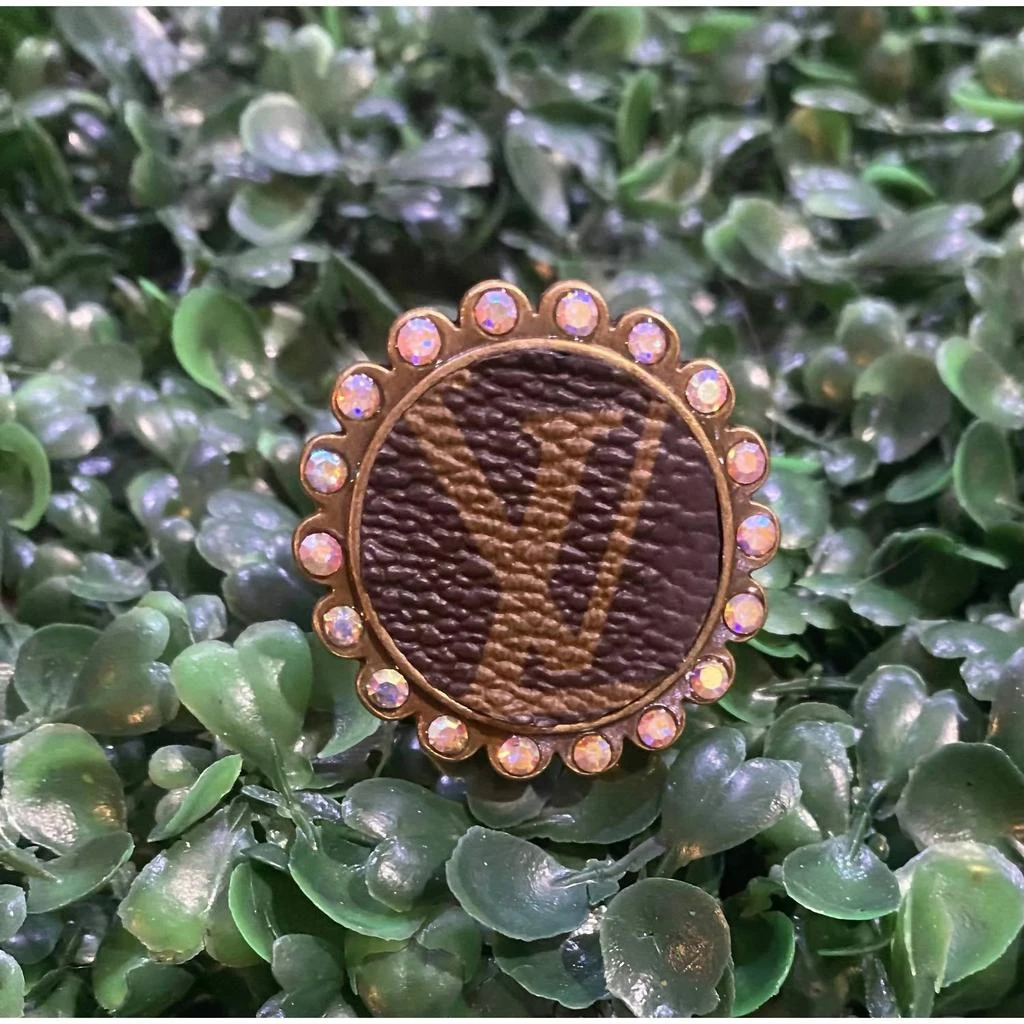 商品Kingdom Kreations|Kingdom Kreations - Women's Crystal Monogram-style Adjustable Ring,价格¥274,第1张图片