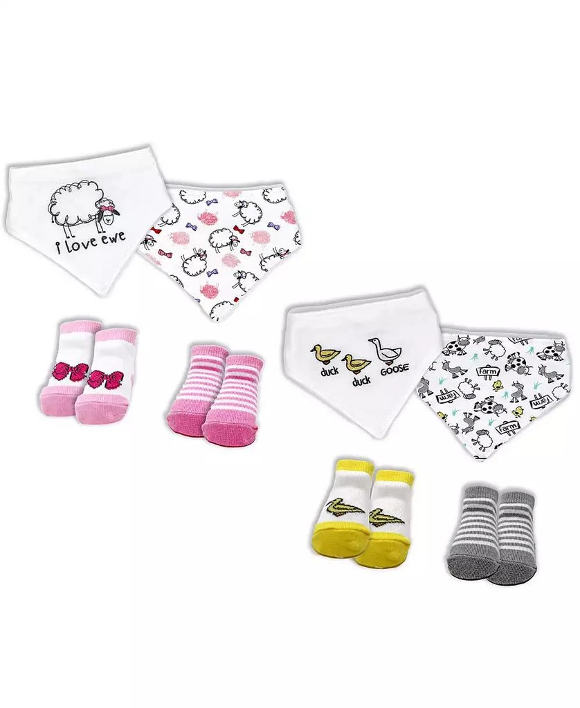 商品Baby Mode|Baby Girls Closure Bibs and Socks, 8 Piece Set,价格¥187,第1张图片