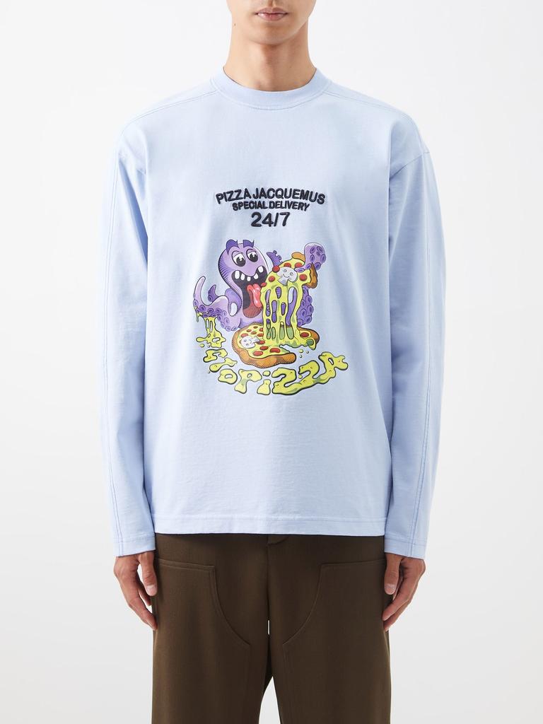 Octopizza cotton-jersey long-sleeved T-shirt商品第1张图片规格展示