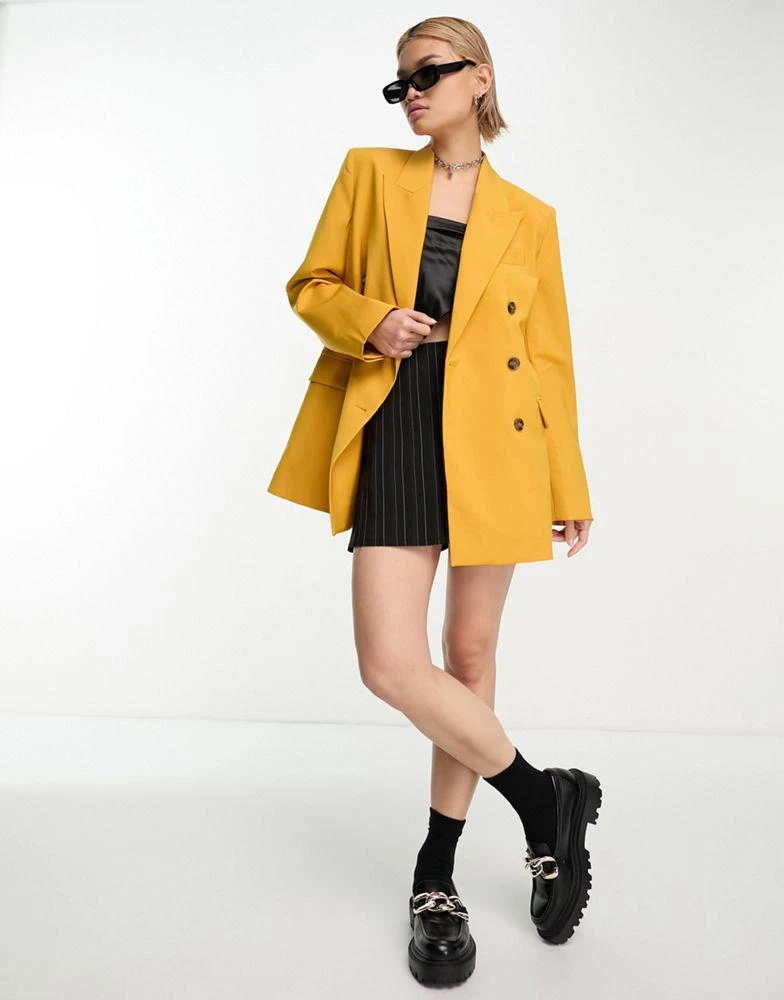 商品& Other Stories|& Other Stories co-ord double breasted blazer in mustard,价格¥744,第1张图片