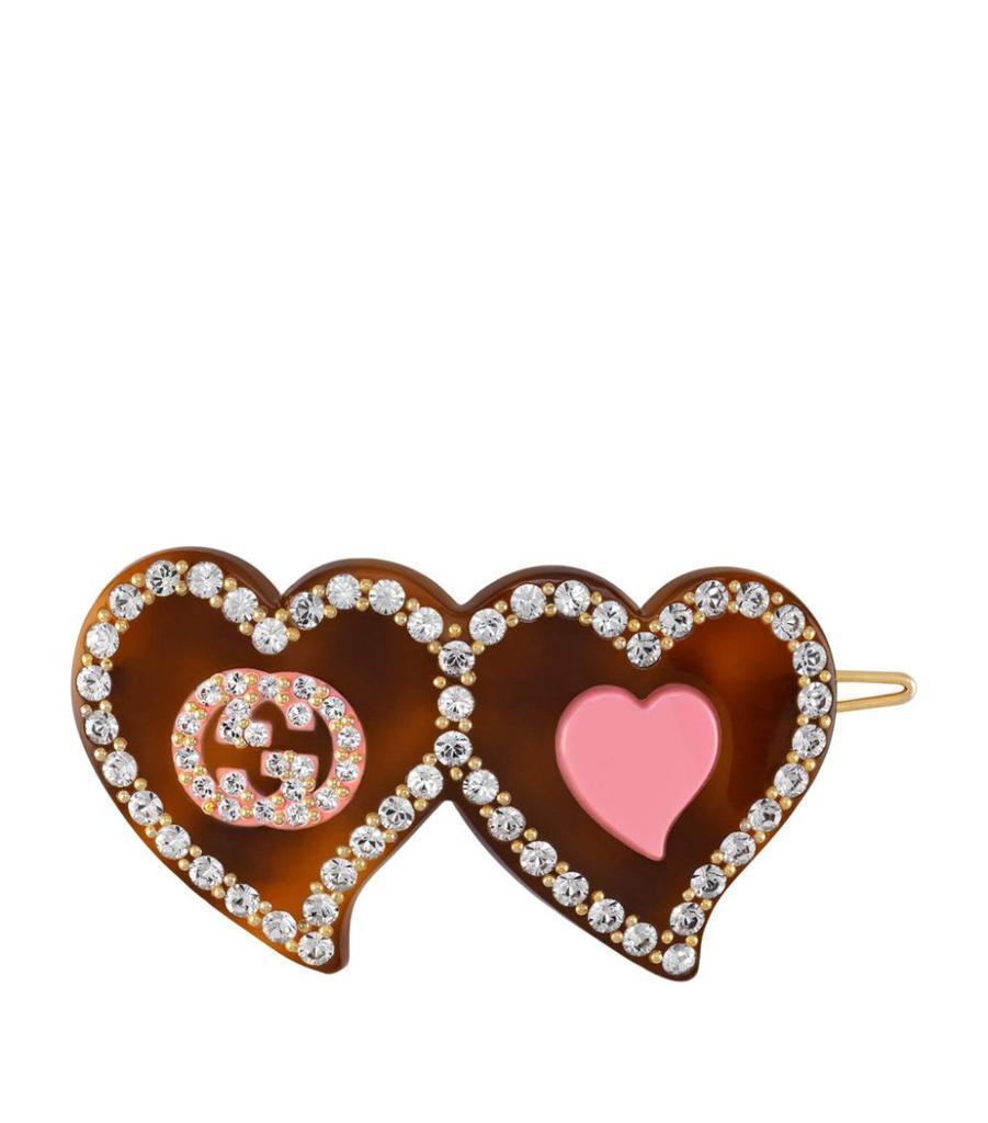 商品Gucci|Interlocking G Hearts Hair Clip,价格¥3101,第1张图片