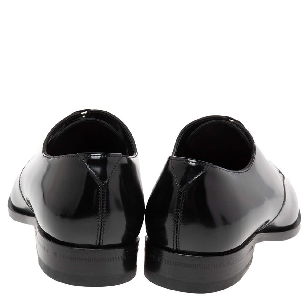 商品Yves Saint Laurent|Saint Laurent Black Leather Montaigne Lace-Up Derby Size 39,价格¥3161,第7张图片详细描述