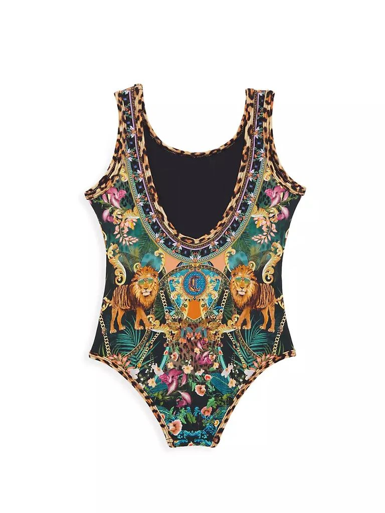 商品Camilla|Little Girl's & Girl's Fearless Felis Graphic One-Piece Swimsuit,价格¥416,第2张图片详细描述