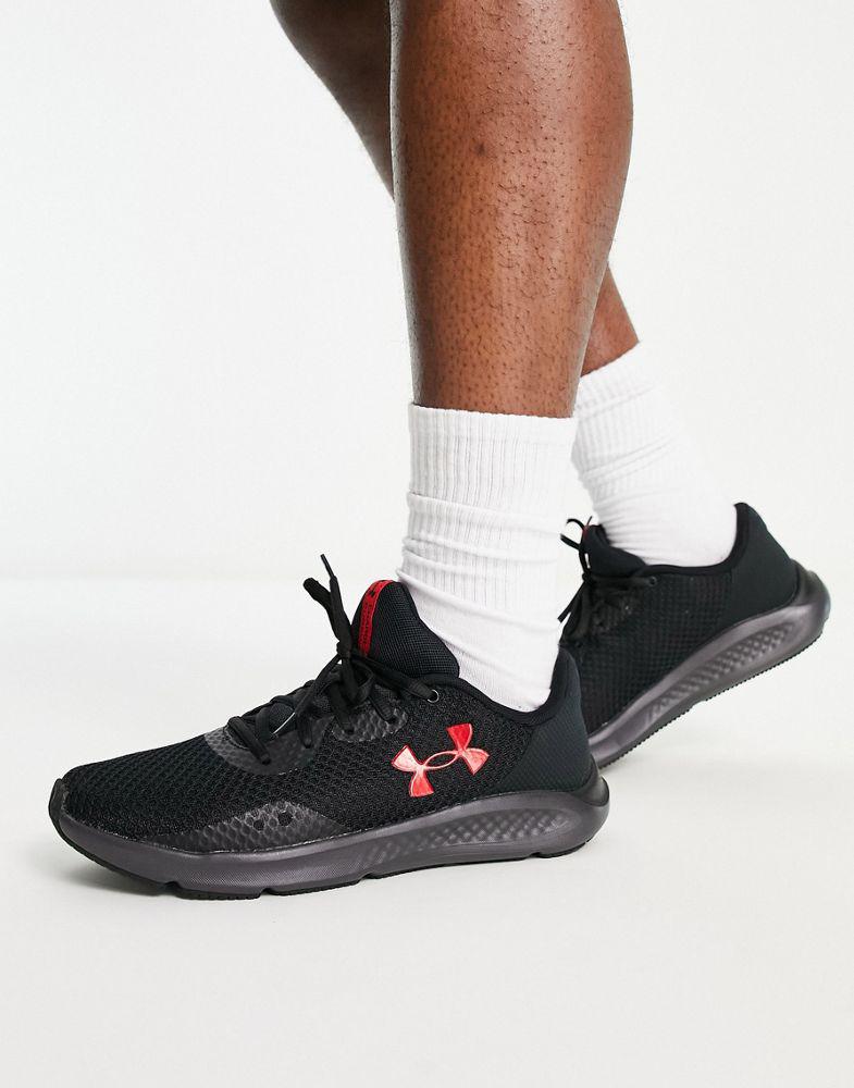 Under Armour Run Charged Pursuit 3 trainers in black商品第2张图片规格展示