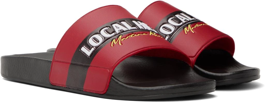 商品Martine Rose|Black & Red 'Local Hero' Pool Slides,价格¥891,第4张图片详细描述