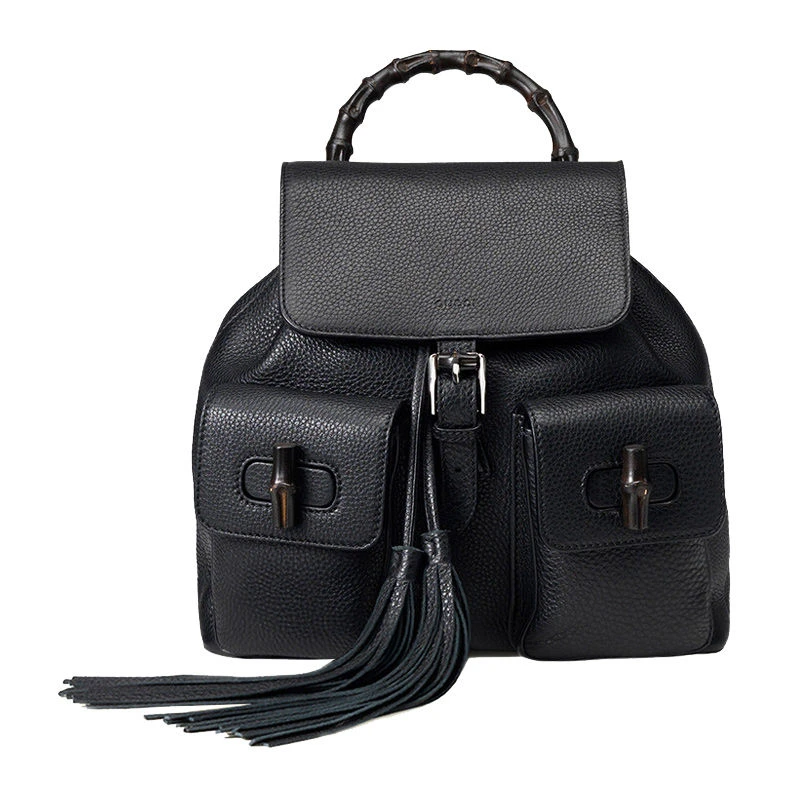 商品[国内直发] Gucci|GUCCI 古驰 女士黑色牛皮双肩背包 370833-A7M0N-1000,价格¥13205,第1张图片