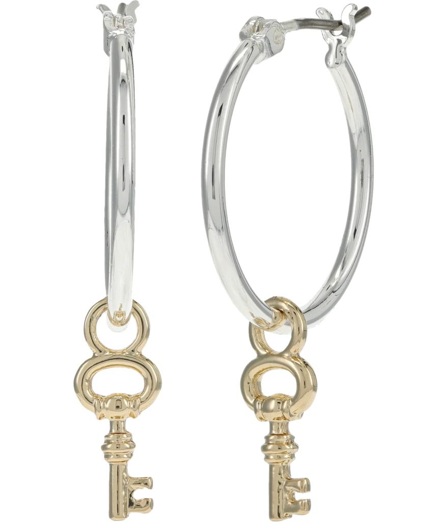 Hoop with Key Drop Earrings商品第1张图片规格展示