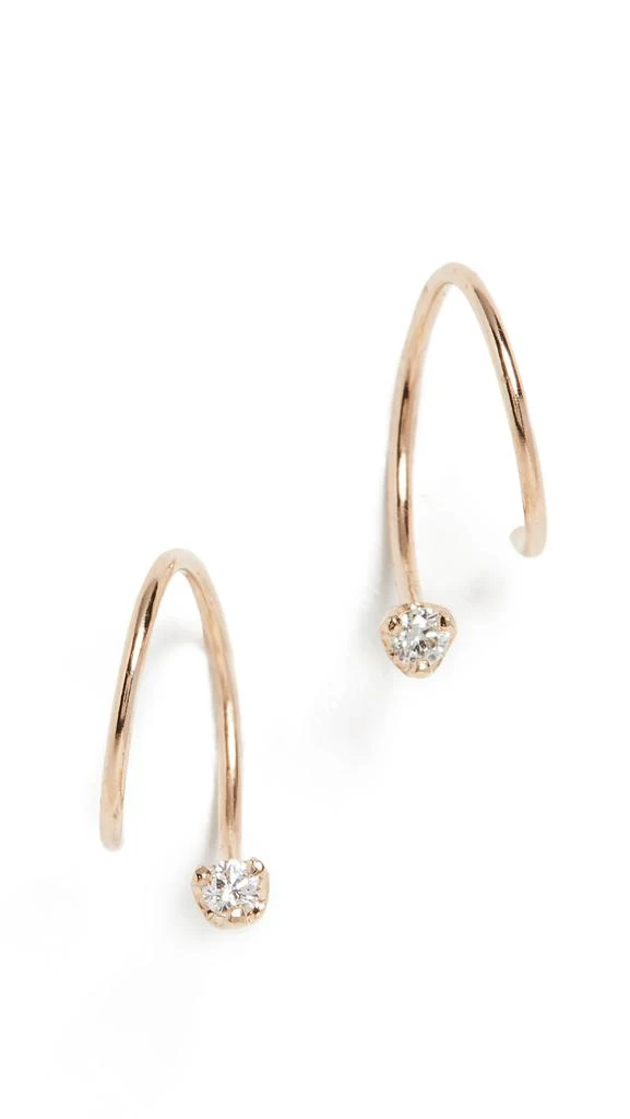商品Zoe Chicco|14k 金加长涡纹贴耳耳环,价格¥3310,第4张图片详细描述