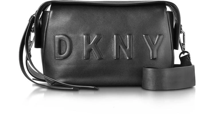 商品DKNY|DKNY 模压Logo 黑色/黑色皮革斜挎包,价格¥1310,第1张图片