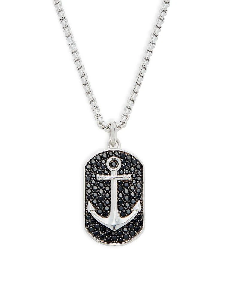 商品Effy|Sterling Silver & Black Spinel Anchor Pendant Necklace,价格¥2135,第1张图片