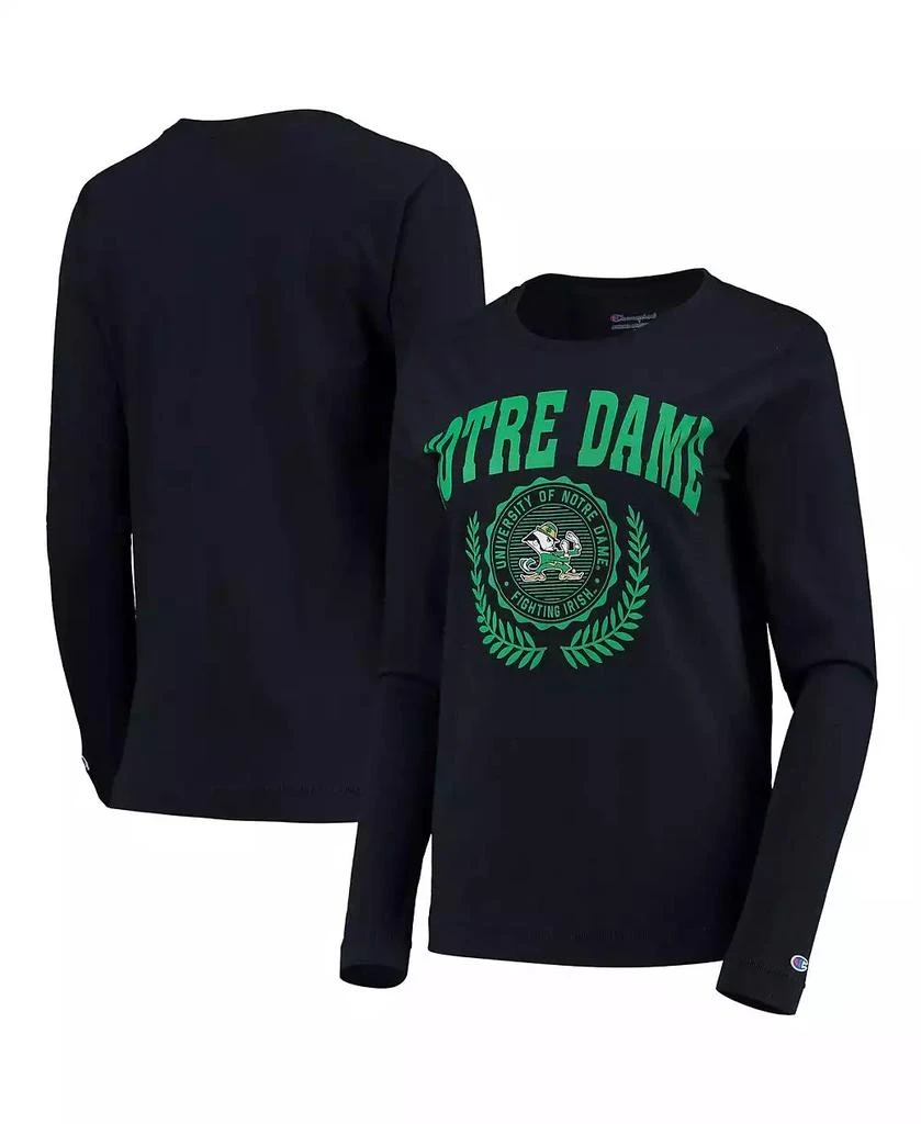 商品CHAMPION|Women's Navy Notre Dame Fighting Irish University Laurels Long Sleeve T-shirt,价格¥225,第1张图片