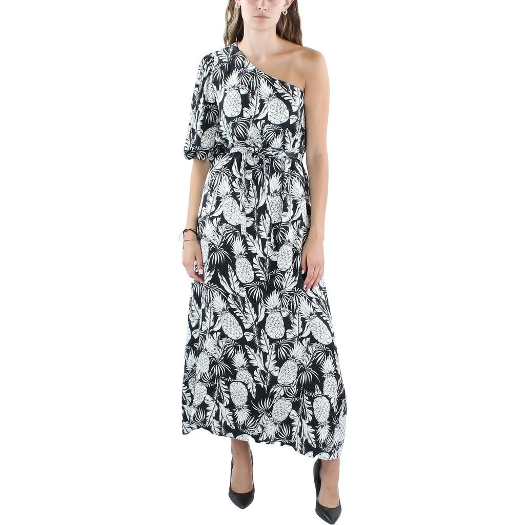 商品Tahari|Elie Tahari Womens Pineapple Linen Blend One Shoulder Maxi Dress,价格¥312,第1张图片
