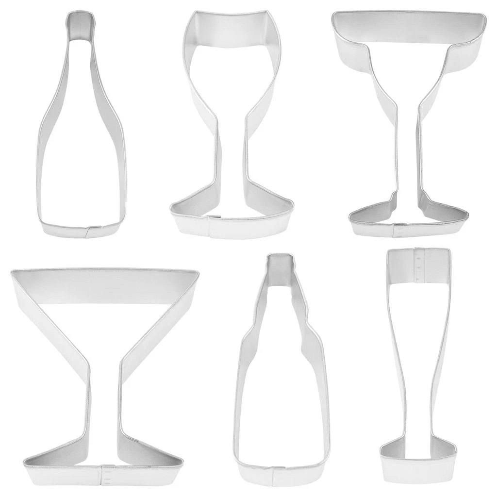 商品R&M International|Beverage and Cocktail Theme 6 Piece Cookie Cutter Set,价格¥149,第2张图片详细描述