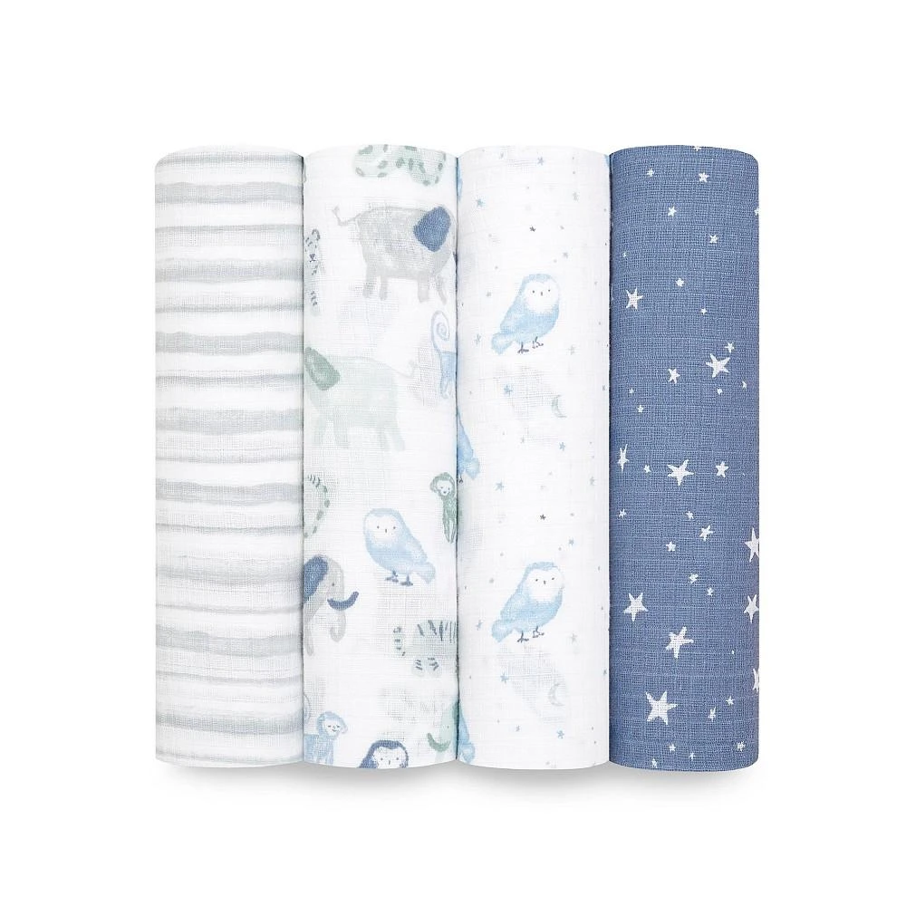 商品aden + anais|Baby Boys Printed Swaddle Blankets, Pack of 4,价格¥294,第1张图片