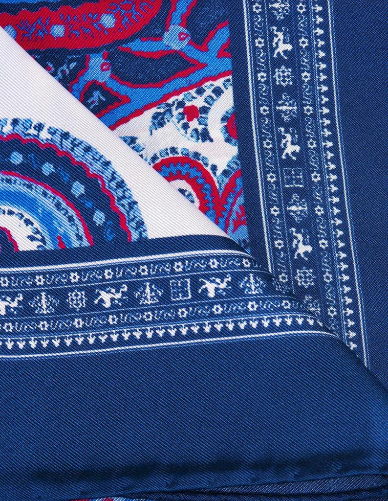 商品Kiton|KITON White Pocket Handkerchief With Paisley Print,价格¥884,第2张图片详细描述