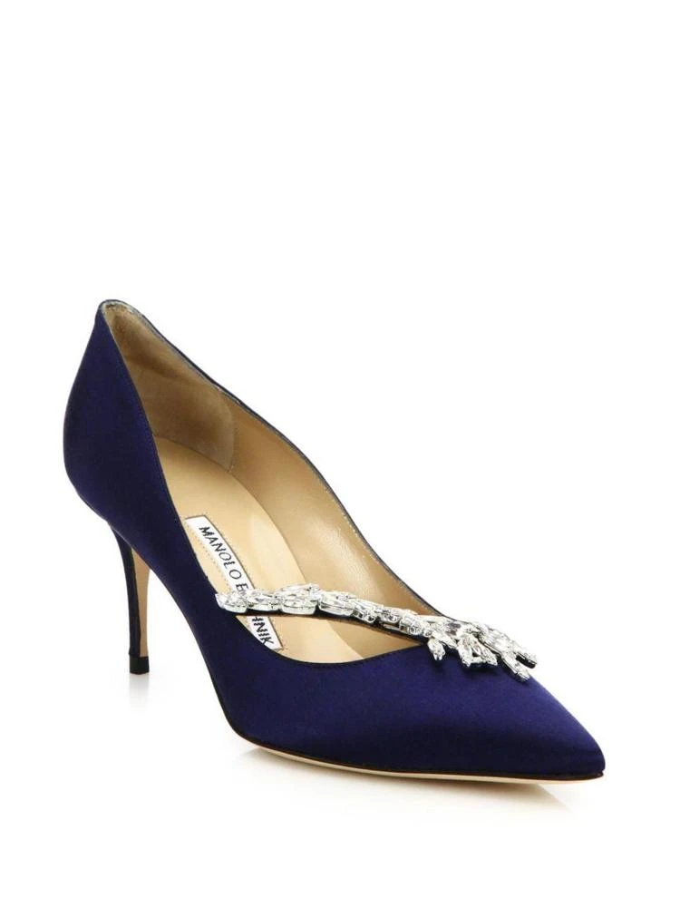 商品Manolo Blahnik|Nadira Embellished Satin Pumps,价格¥4624,第1张图片