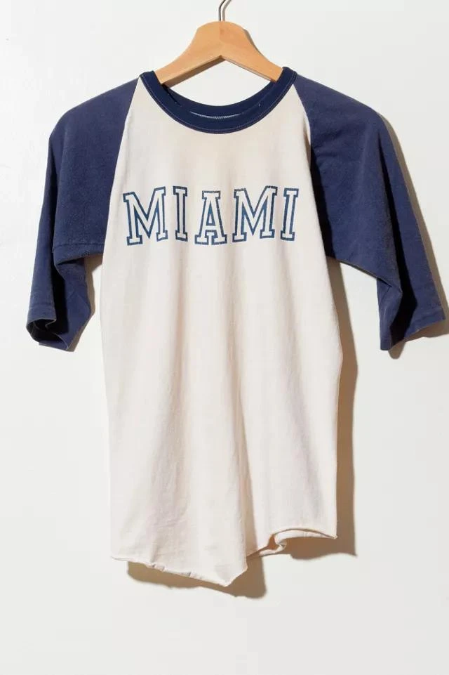 商品Urban Outfitters|Vintage 1970s Miami Raglan Baseball T-Shirt,价格¥1425,第1张图片