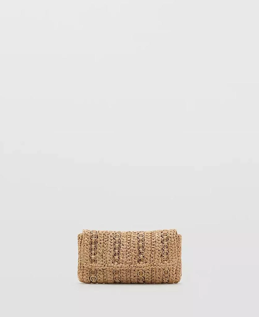 商品Mango|Women's Metal Rings Natural Fiber Bag,价格¥446,第3张图片详细描述