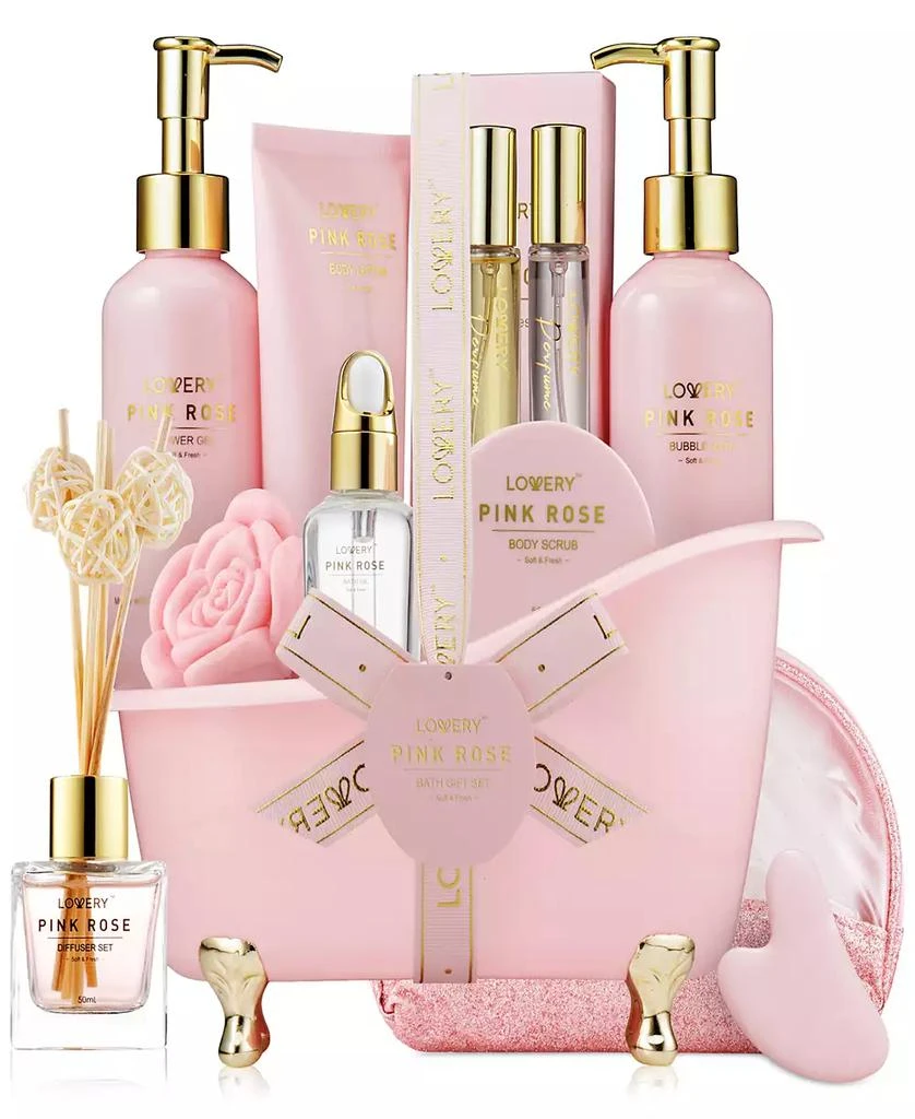 商品Lovery|19-Pc. Pink Rose Relaxing Luxury Spa Gift Set,价格¥376,第1张图片