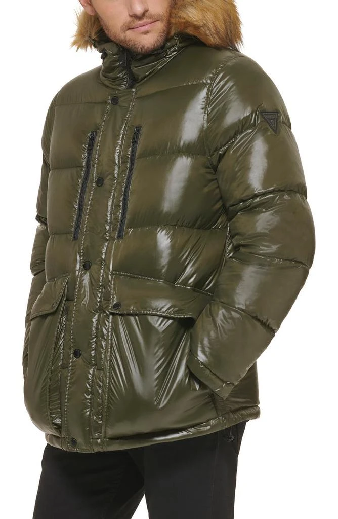 Faux Fur Trim Hooded Puffer Jacket 商品