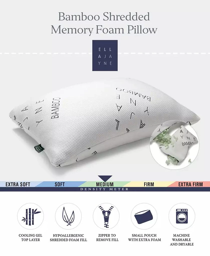 商品Ella Jayne|Rayon from Bamboo Adjustable Density Shredded Memory Foam Pillow,价格¥202,第4张图片详细描述