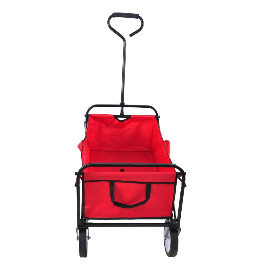 Folding Wagon Garden Shopping Beach Cart (Red) 商品