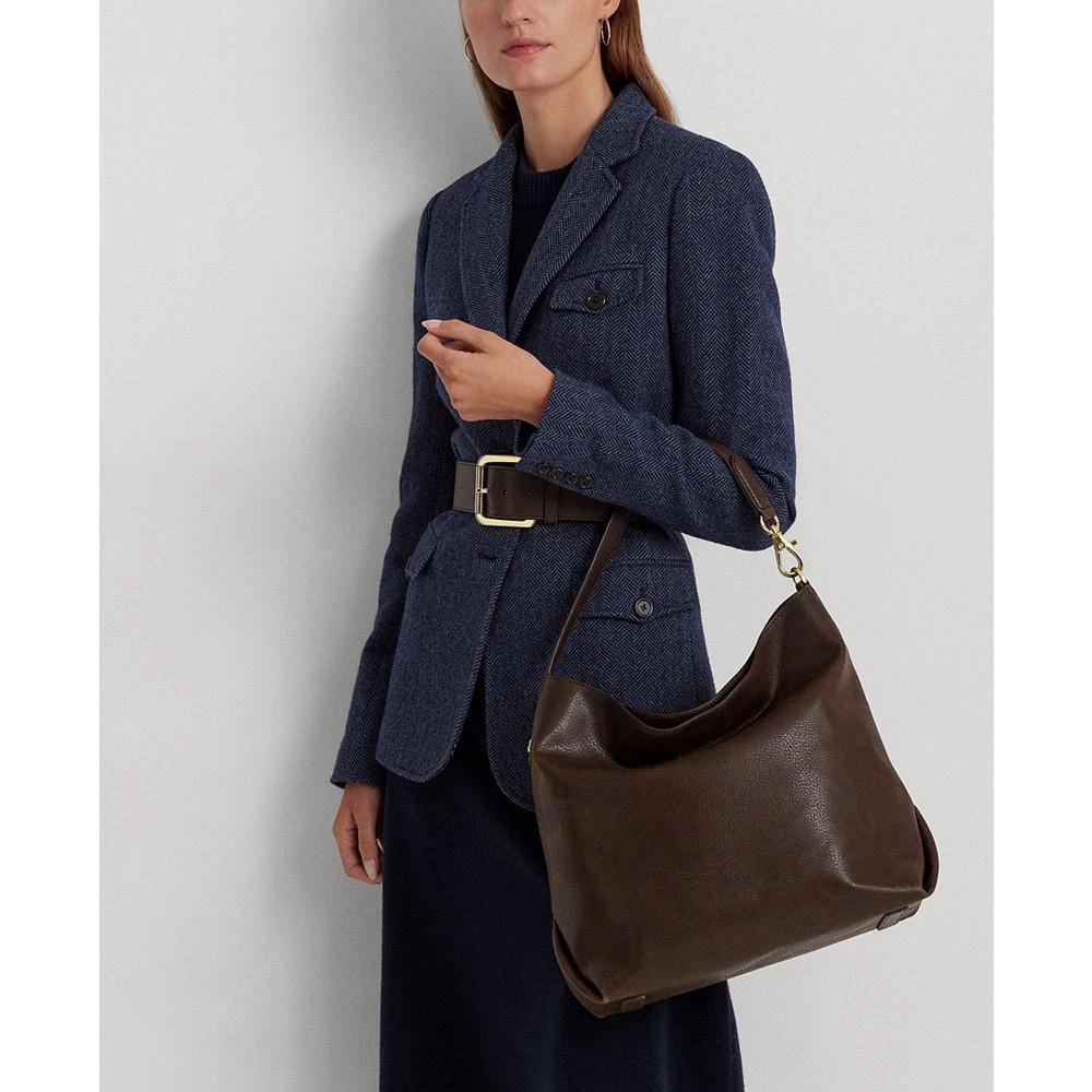商品Ralph Lauren|Waxed Leather Large Kassie Shoulder Bag,价格¥3637,第4张图片详细描述