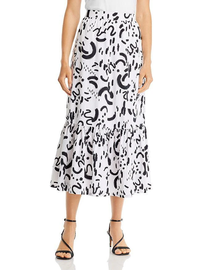 商品Tahari|Printed Ruffled Maxi Skirt,价格¥310,第1张图片