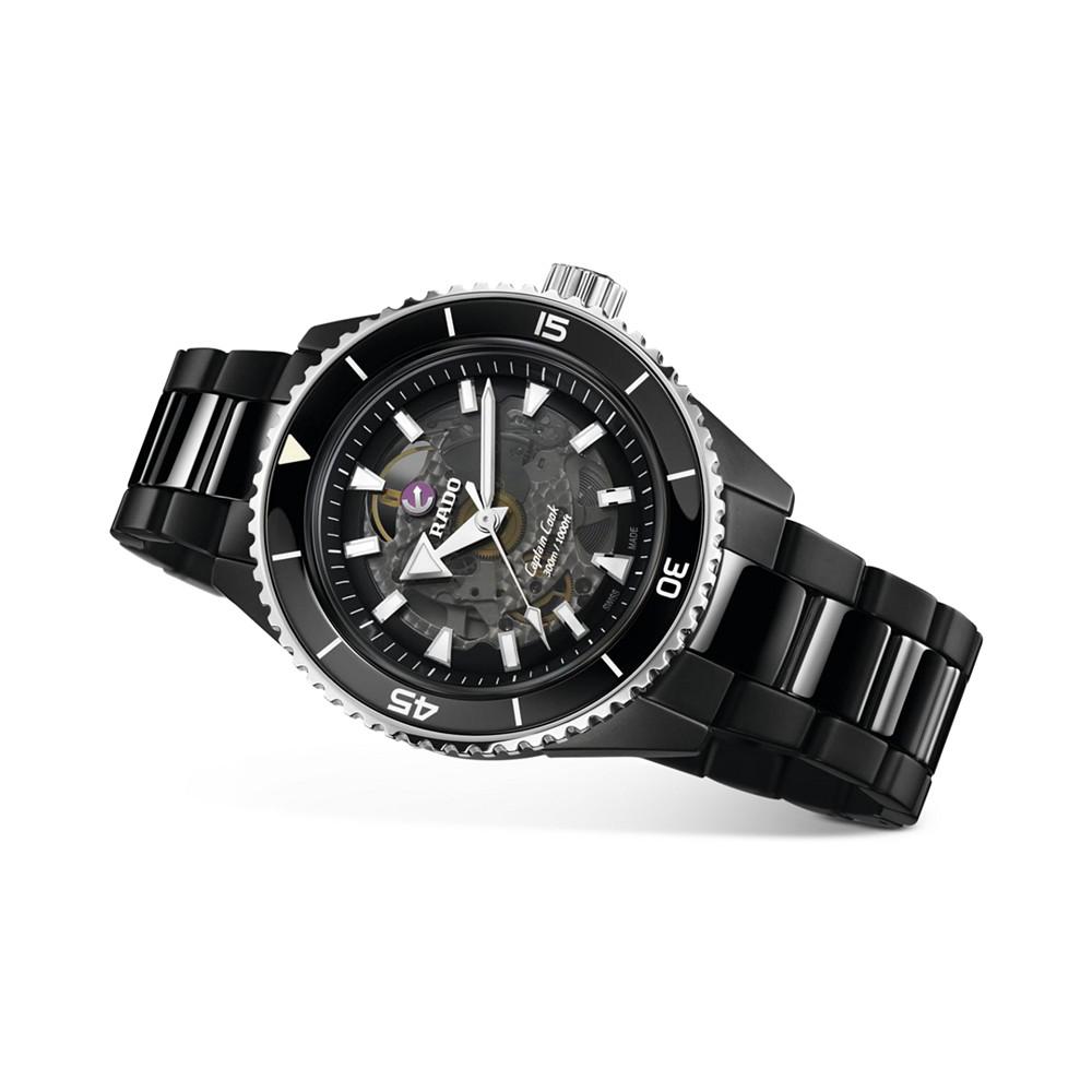 Men's Swiss Automatic Captain Cook Black High Tech Ceramic Bracelet Watch 43mm商品第2张图片规格展示